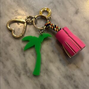 Victoria secret Pink and Green Palm Tree Keychain
